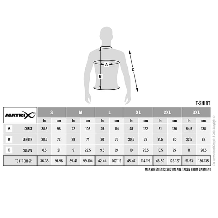 Matrix Hex Print Black T-Shirt Size Guide