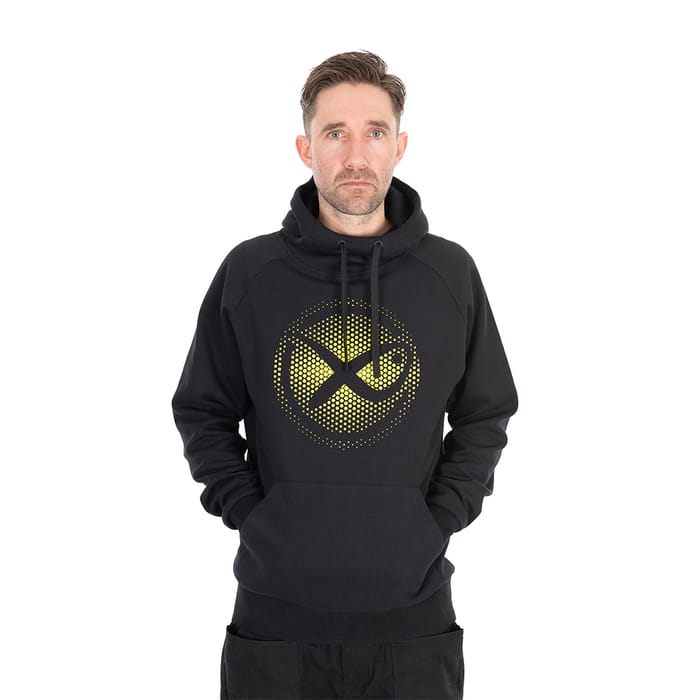 Matrix Large Fade Logo Hoodie - Black / Lime