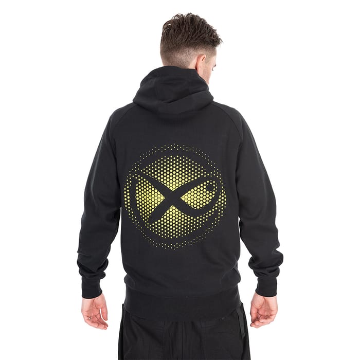 Matrix Large Fade Logo Hoodie - Black / Lime