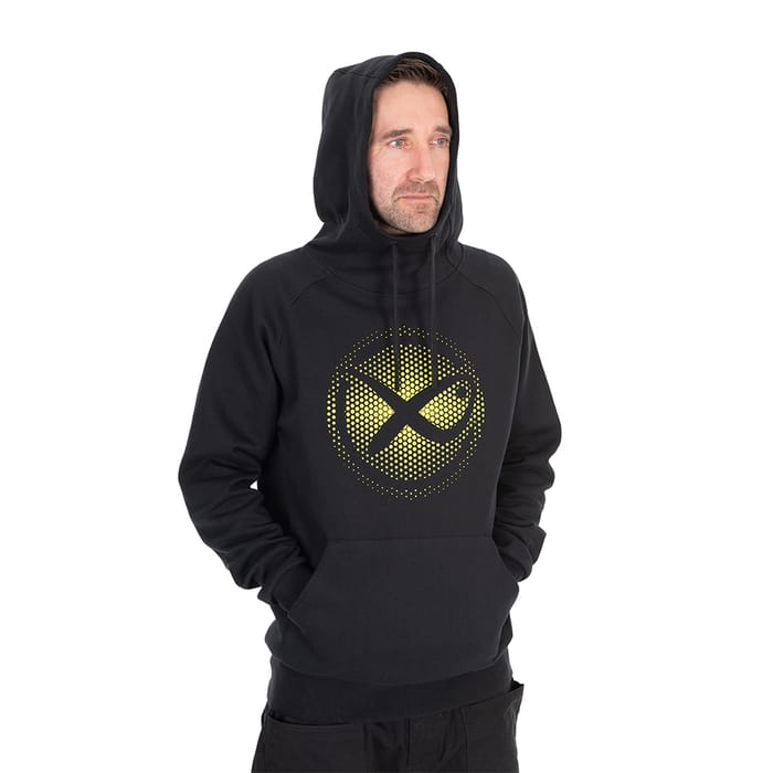 Matrix Large Fade Logo Hoodie - Black / Lime