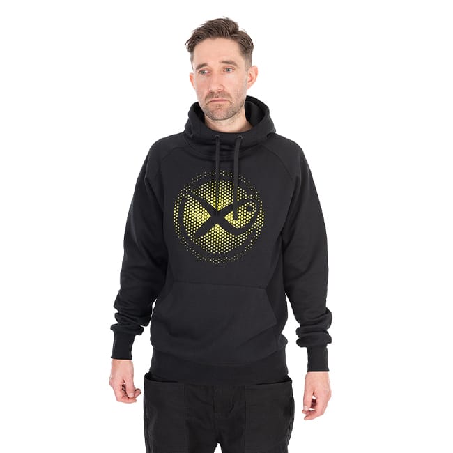 Matrix Large Fade Logo Hoodie - Black / Lime