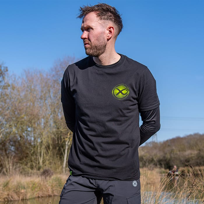 Matrix Large Fade Logo T-Shirt - Black / Lime