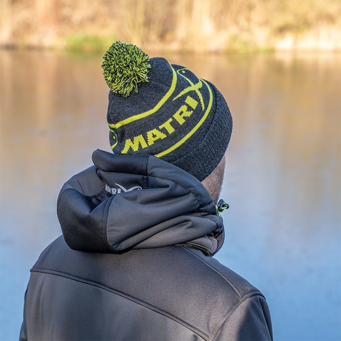 Matrix Bobble Hat - Lime & Grey
