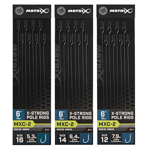 Matrix MXC-2 Spade End Barbless X-Strong Pole Rigs 15cm
