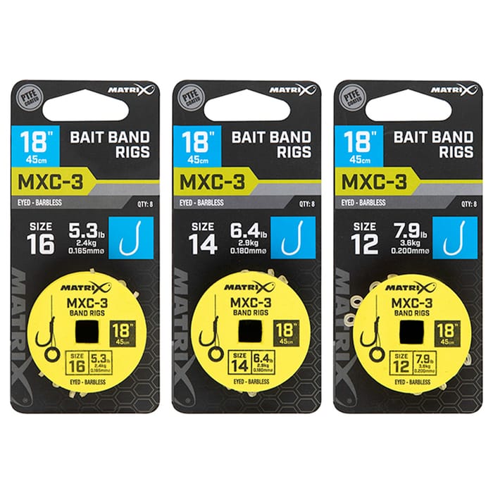 Matrix MXC-3 Bait Band Fishing Rig Sizes