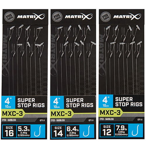 Matrix MXC-3 Eyed Barbless Super Stop Rigs 10cm