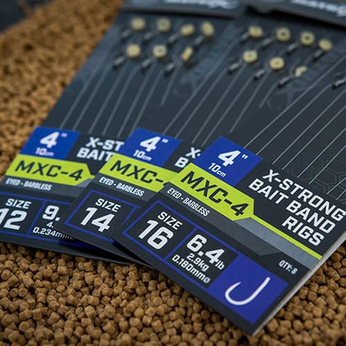Matrix MXC-4 Eyed Barbless X-Strong Bait Band Rigs 10cm 1