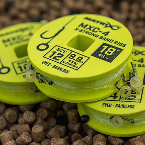 Matrix MXC-4 Eyed Barbless X-Strong Bait Band Rigs 45cm 3