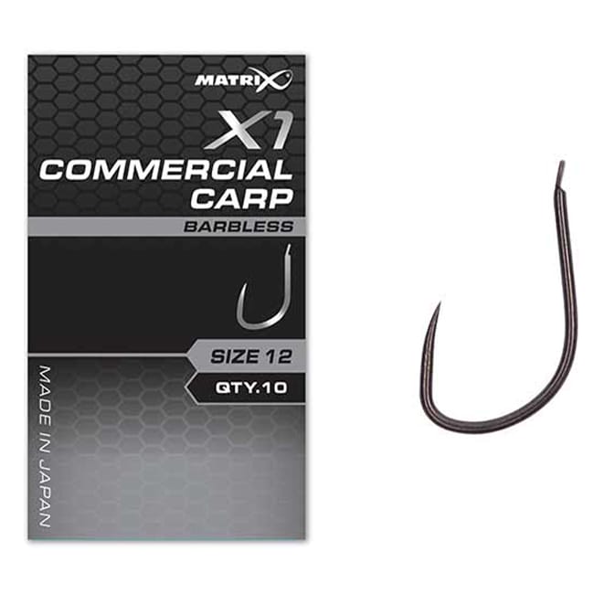Matrix X1 Commercial Carp Hooks - Barbless
