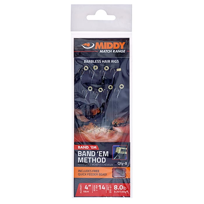 Middy 4 Band Em Method Barbless Hair Rigs, 14-8.0lb