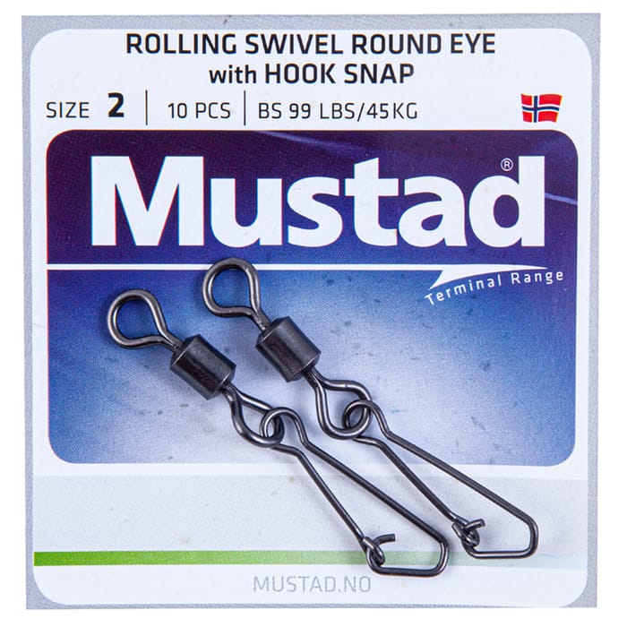 Mustad Round Eye Swivel And Snap Link Size 2