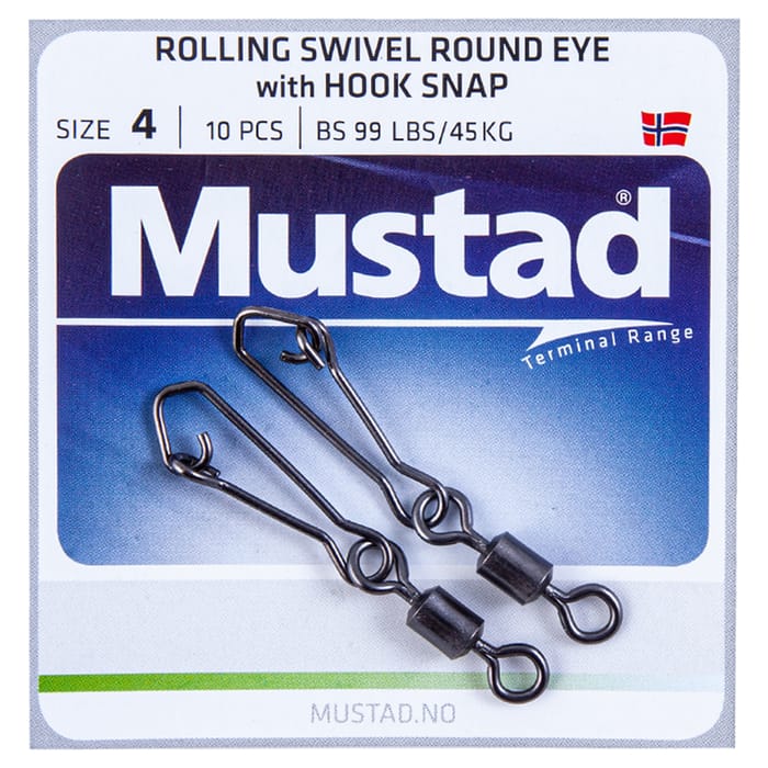 Mustad Round Eye Swivel And Snap Link Size 4