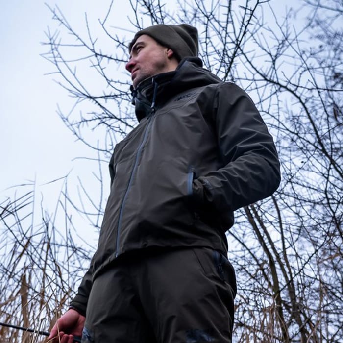 Nash ZT Green Waterproof Jacket In Use 3