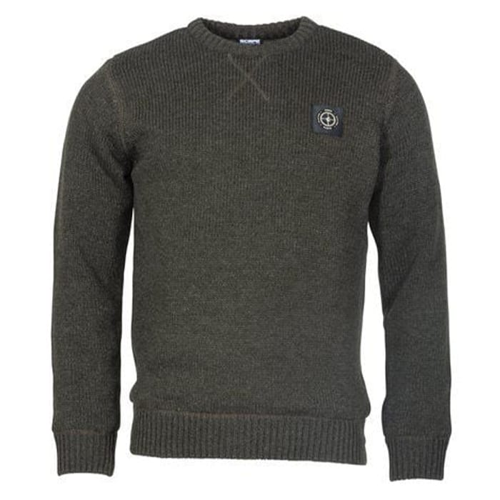 Nash Scope Knitted Crew Fishing Jumper Front