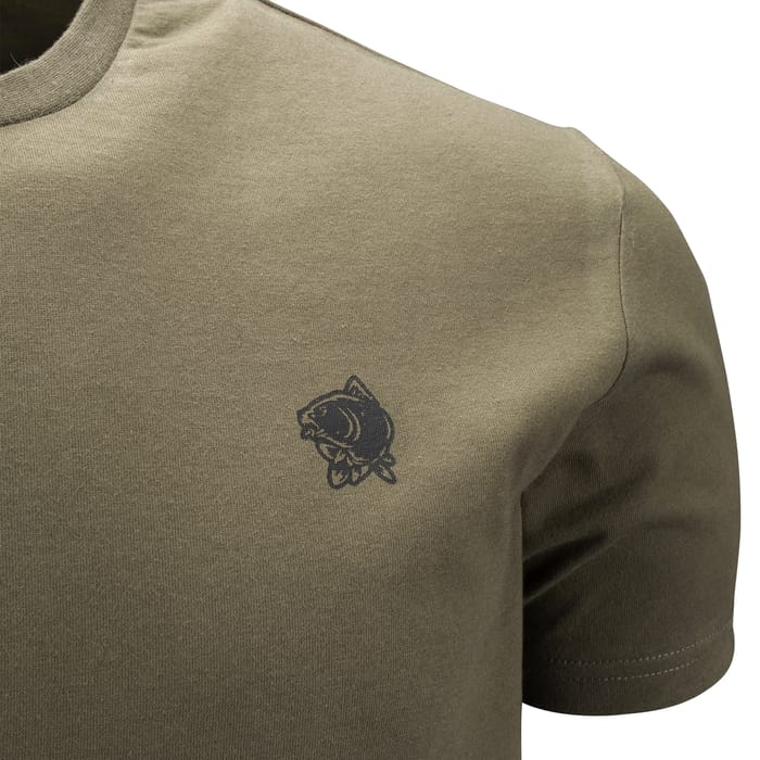 Nash Tackle Green Fishing T-Shirt Close Up
