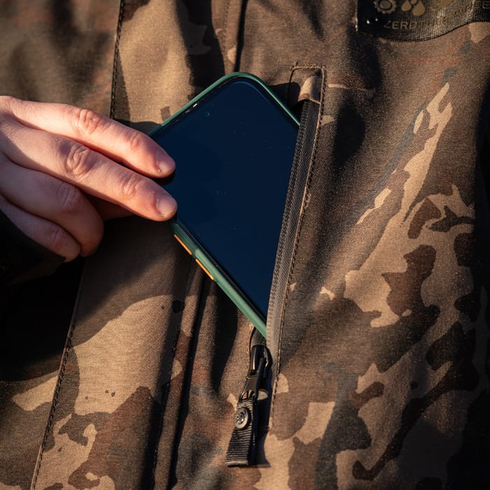 Nash ZT Helluva 3 In 1 Waterproof Jacket Camo In Use 5