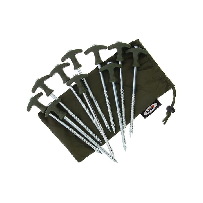 NGT Bivvy Pegs in Case 3