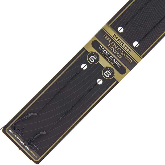 NGT Dynamic Twin Pack Hair Rigs - Barbless, Hook Size: 6 & 8