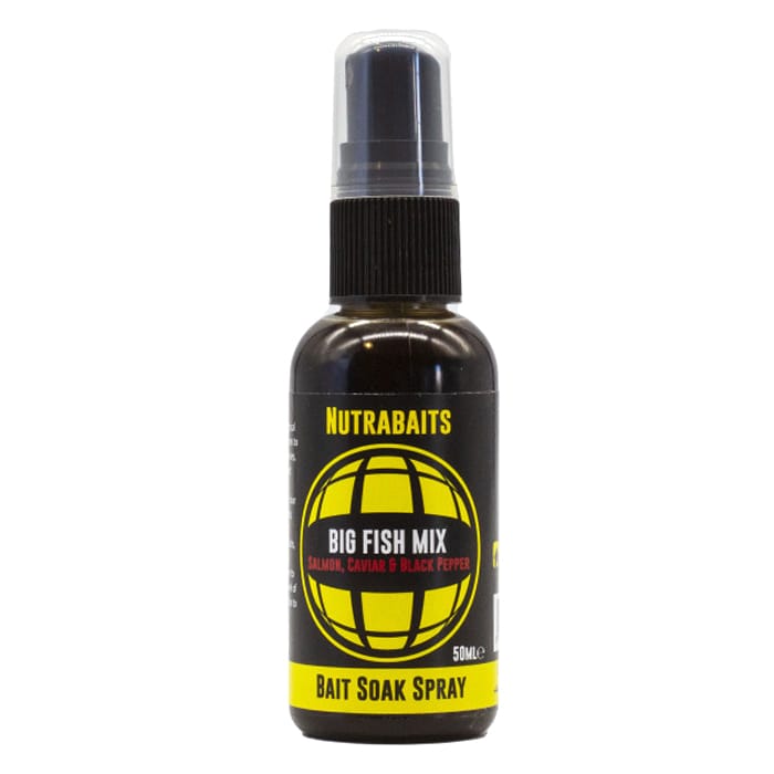 Nutrabaits Big Fish Mix Salmon Caviar & Black Pepper Fishing Bait Soak Spray 50ml