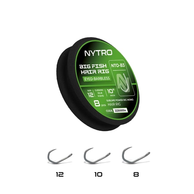 Nytro NTO-B3 Barbless Big Fish Mono Hair Ready Tied Rigs