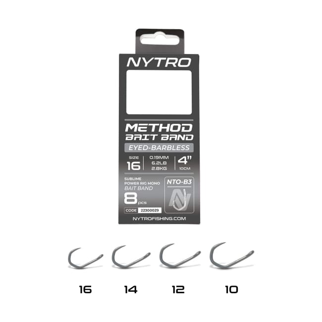 Nytro NTO-B3 Barbless Method Latex Bait Band Ready Tied Rigs
