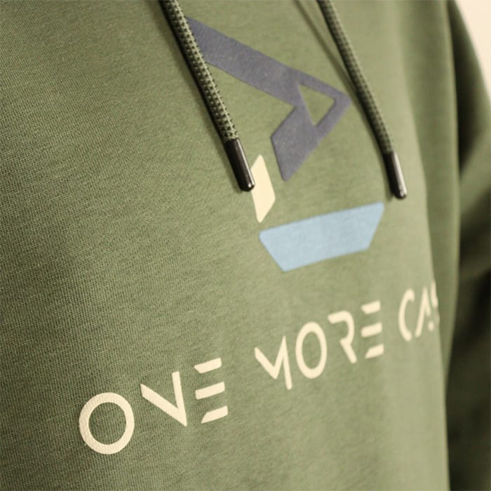 OMC Big-Eye Forest Green Fishing Hoodie Close Up Graphics
