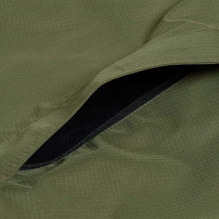 OMC Forest Green Mrigal Spring Water Resistant Fishing Jacket Close Up Pocket