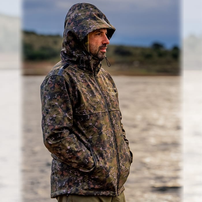 OMC Splash Camo PB Fishing Jacket In Use 2