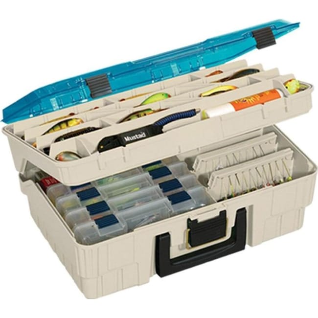 Plano Large 2 Level Satchel Tackle Box - Magnum Beige / Blue