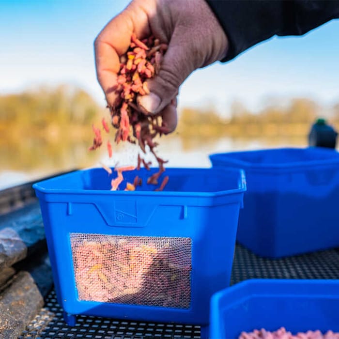 Preston 3 Pint Ventamesh Fishing Bait Tub In Use 1