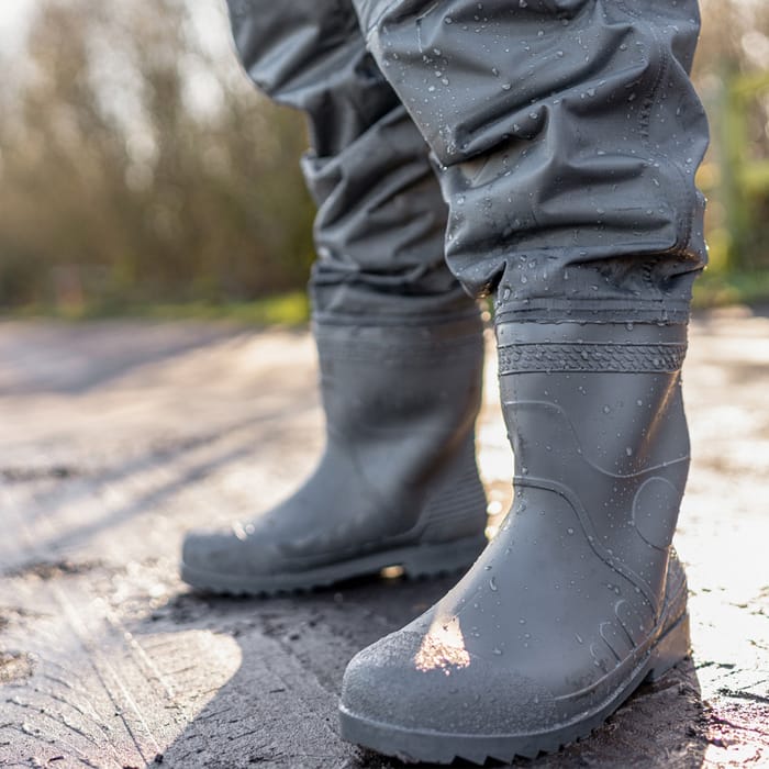 Preston Heavy Duty Chest Fishing Waders In Use 7