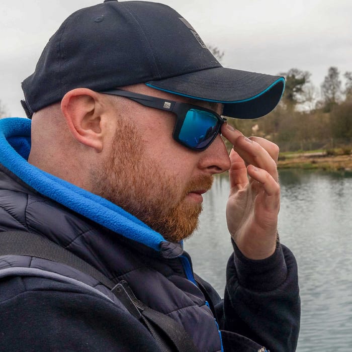 Preston Inception Wrap Sunglasses Ice Blue Lens In Use