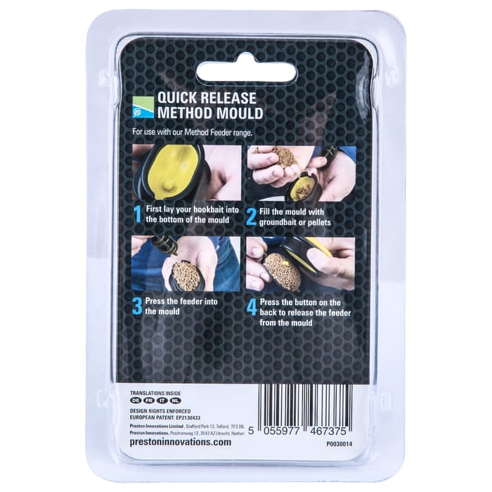 Preston Quick Release Fishing Method Mould Information Guide
