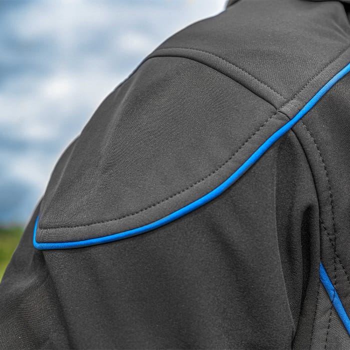 Preston Thermatech Heated Soft Shell Fishing Jacket Close Up Shoulder