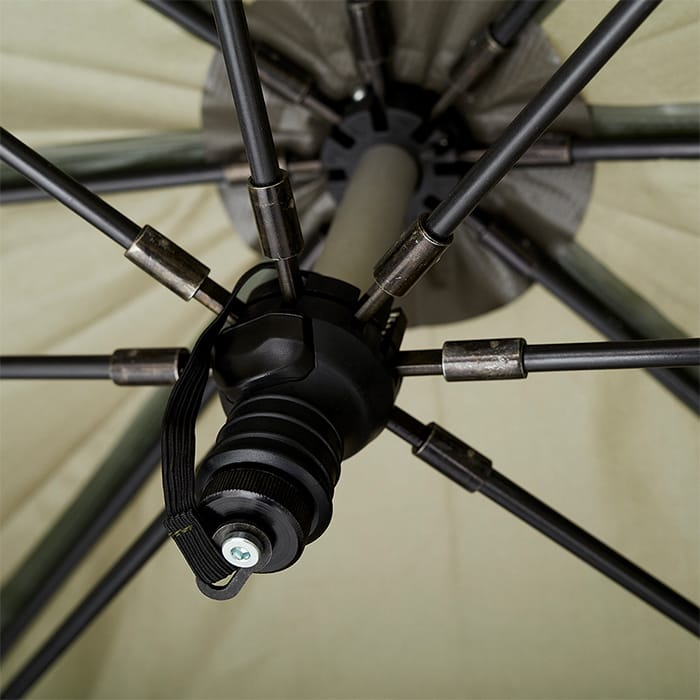 Prologic Avenger 65 Inch Fishing Brolly & Mozzy Front Close Up Inside 1