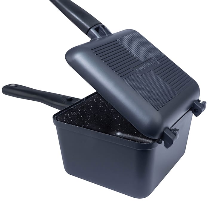 RidgeMonkey Connect Deep Pan & Griddle Granite Edition Open