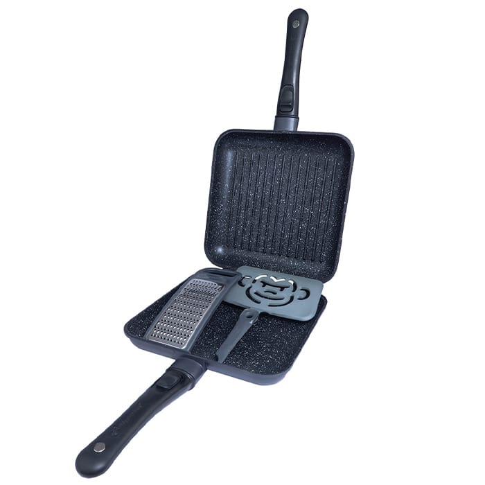 RidgeMonkey Connect Pan & Griddle XXL Granite Edition Open
