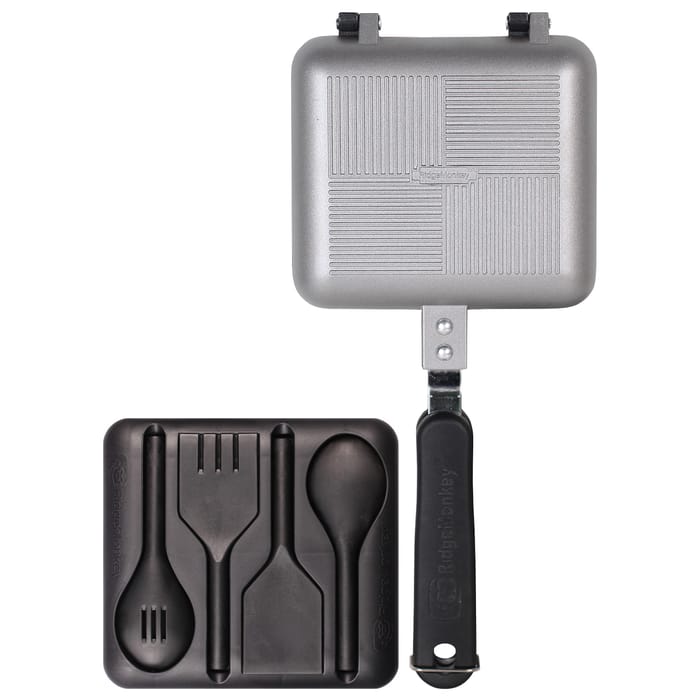 RidgeMonkey Deep Fill Sandwich Toaster with utensil MK2 Silver