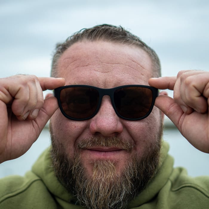 RidgeMonkey Pola-Flare Seeker Fishing Sunglasses In Use 3
