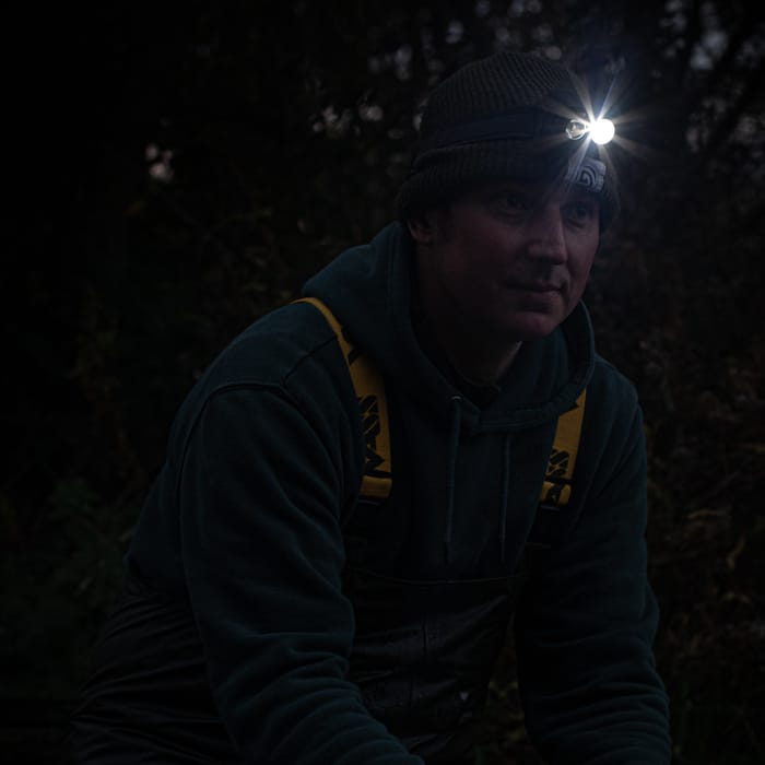 RidgeMonkey VRH300 USB Rechargeable Headtorch In Use 3