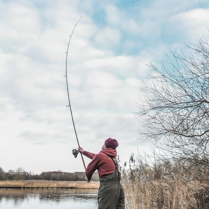 Wychwood Riot Cork Fishing Rod In Use