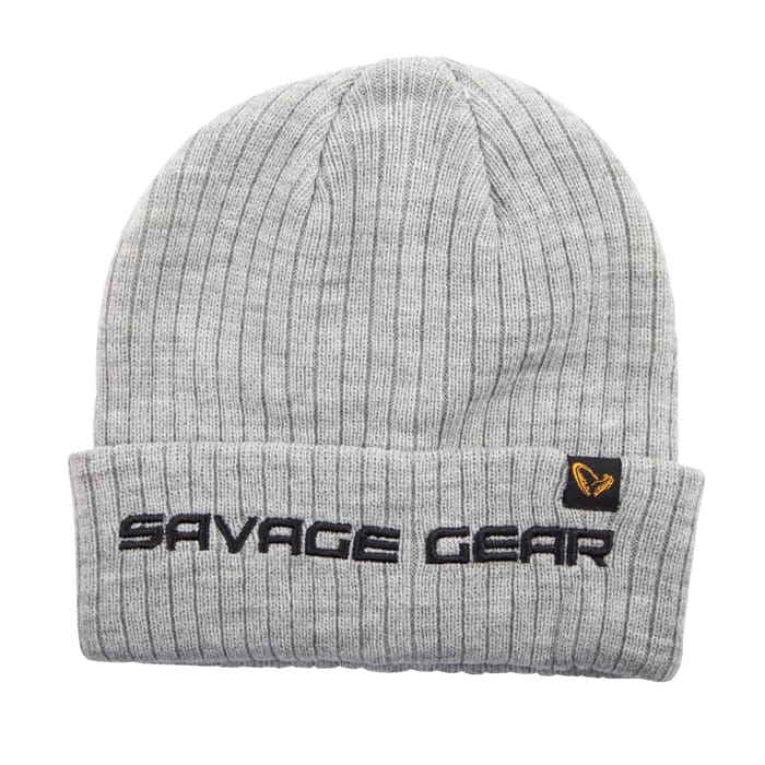 Savage Gear Light Grey Melange Fold Up Fishing Beanie 1