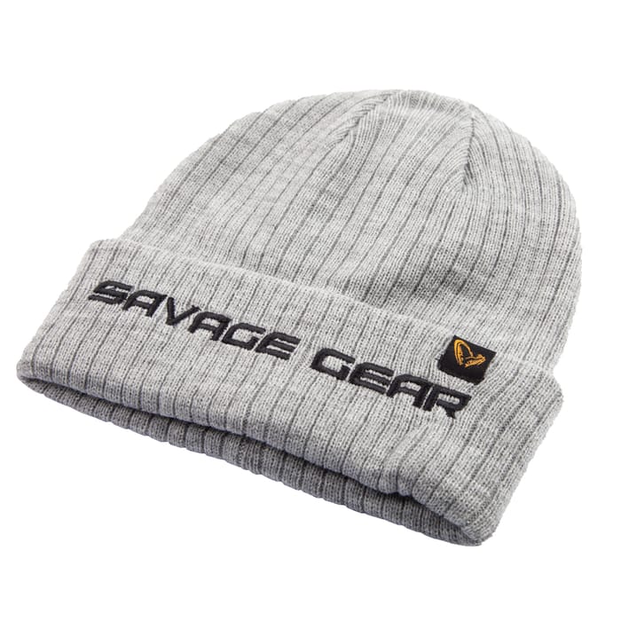 Savage Gear Light Grey Melange Fold Up Fishing Beanie 2