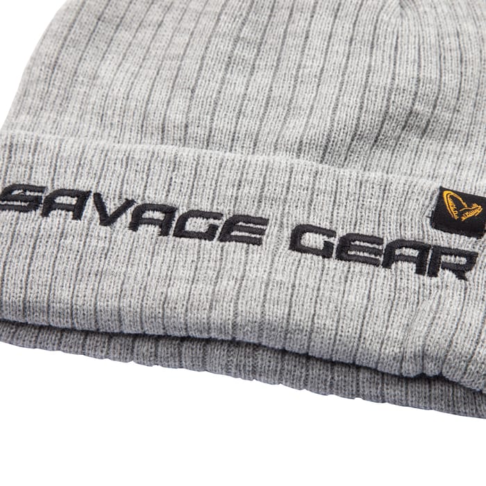 Savage Gear Light Grey Melange Fold Up Fishing Beanie 3