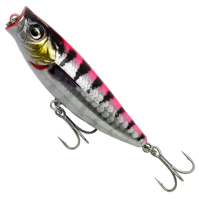 Savage Salt 3D Minnow Pop Walker Floating Fishing Lure 6.6cm 8g Pink Barracuda PHP