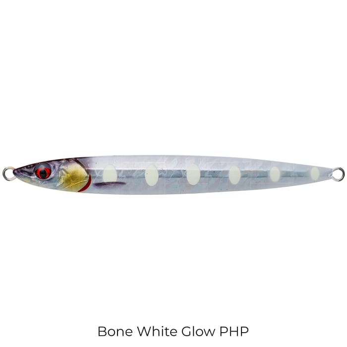Savage Salt 3D Slim Jig Minnow Lure 12.5cm Bone White Glow PHP