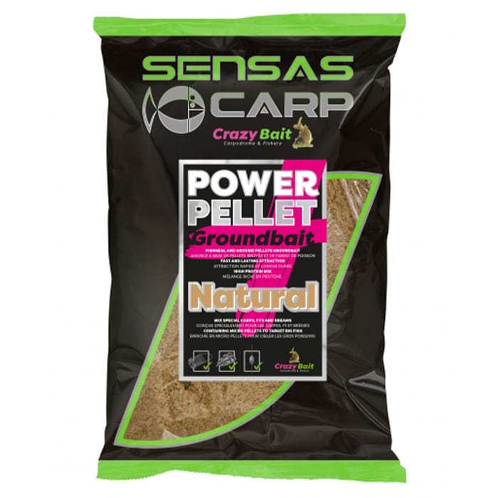 Sensas Power Pellet Plus Fishing Groundbait 2kg Natural