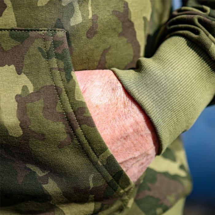 Sonik Camo Fishing Hoodie Close Up 3