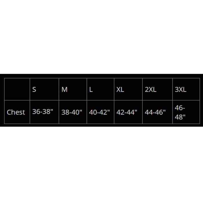Speero Armour Green Top Size Guide