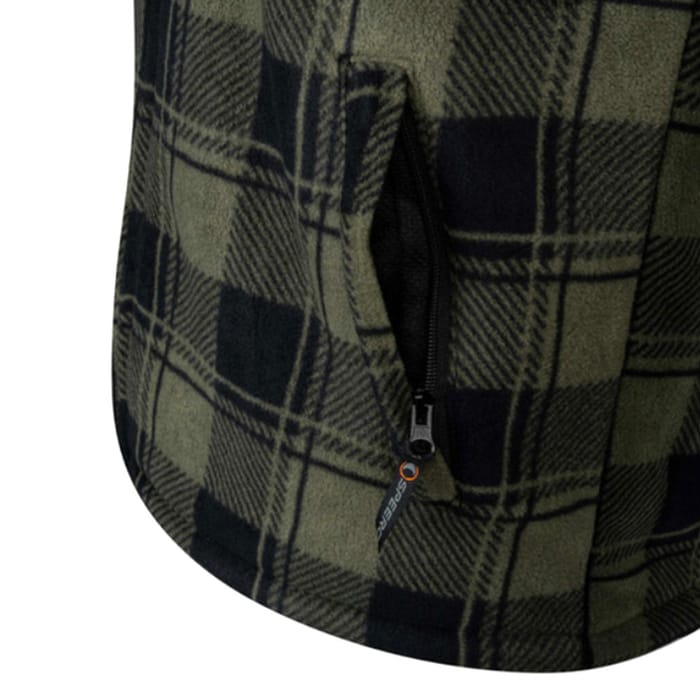 Speero Sherpa Fleece Lined Shirt - Green
